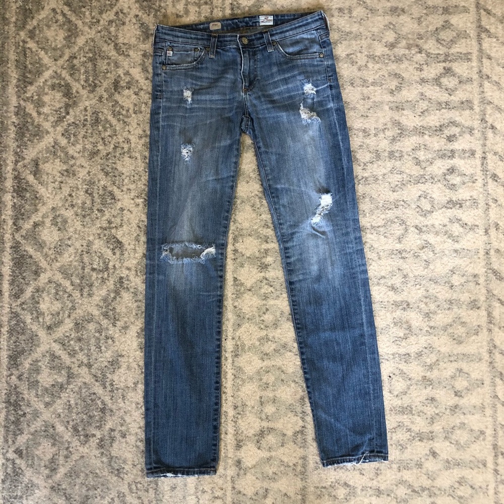 AG Stilt Destroyed Cigarette Jeans Sz 27